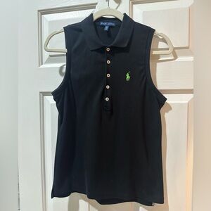 Ralph Lauren Black Sleeveless Polo Shirt